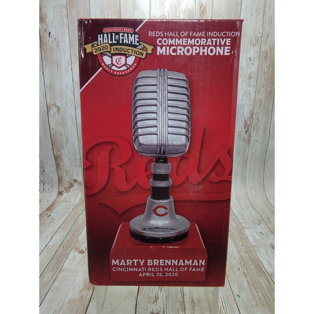 Marty Brennaman Signed Commemorative Microphone. Hall Of Fame
